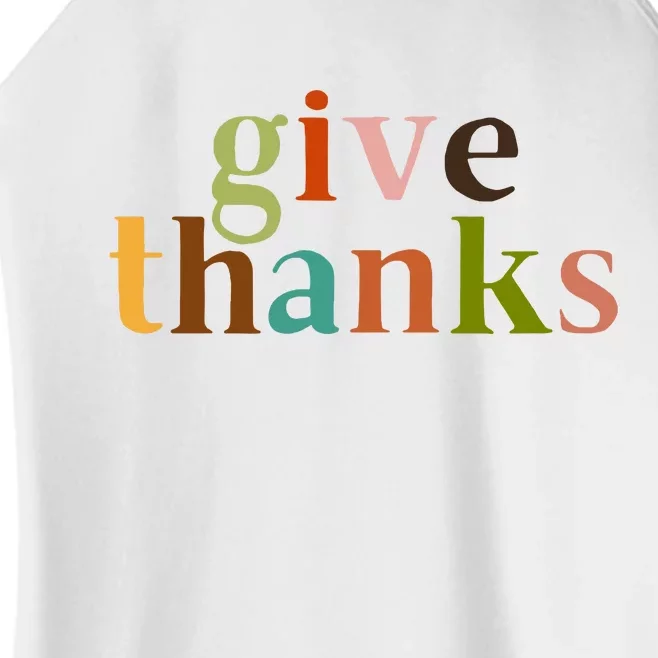 Give Thanks Be Thankful Thankgiving Women’s Perfect Tri Rocker Tank