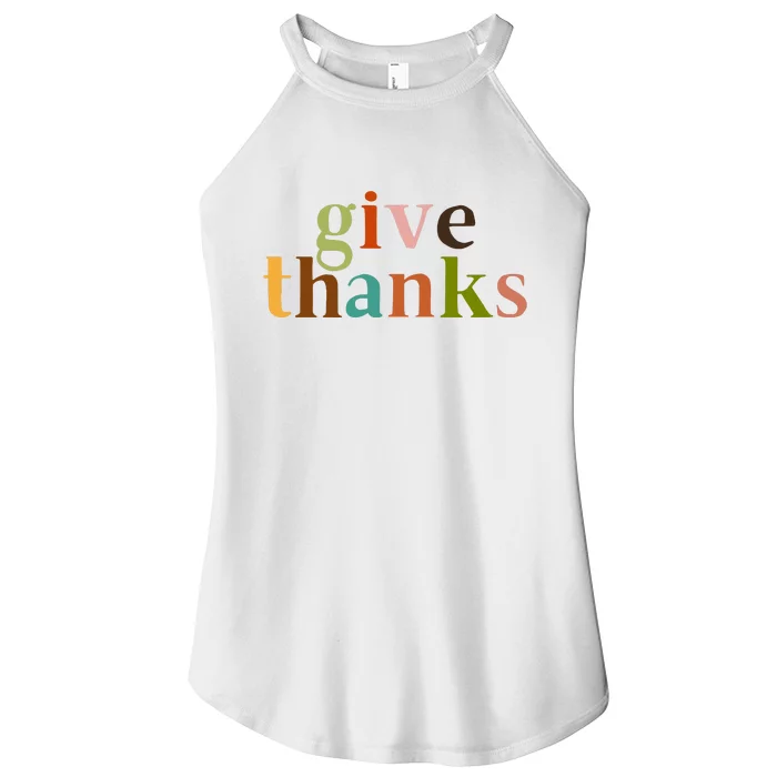 Give Thanks Be Thankful Thankgiving Women’s Perfect Tri Rocker Tank