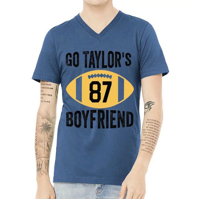 Go Taylors Boyfriend Football Funny Go TaylorS V-Neck T-Shirt