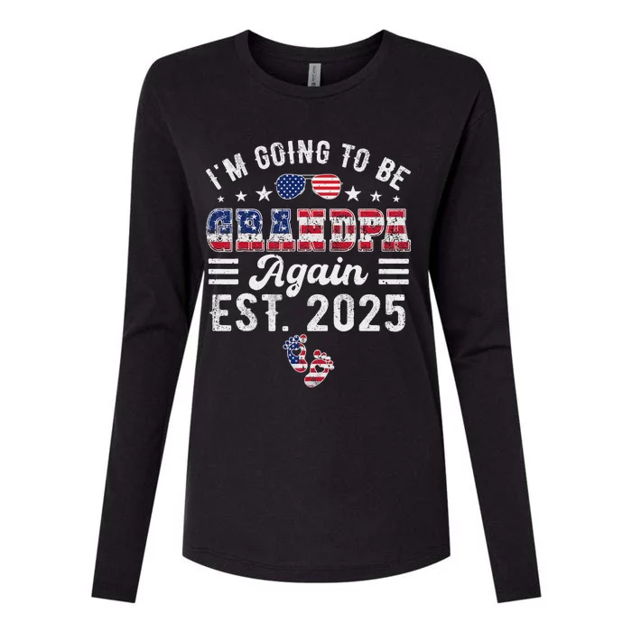 Going To Be Grandpa Again 2025 Exciting News Womens Cotton Relaxed Long Sleeve T-Shirt