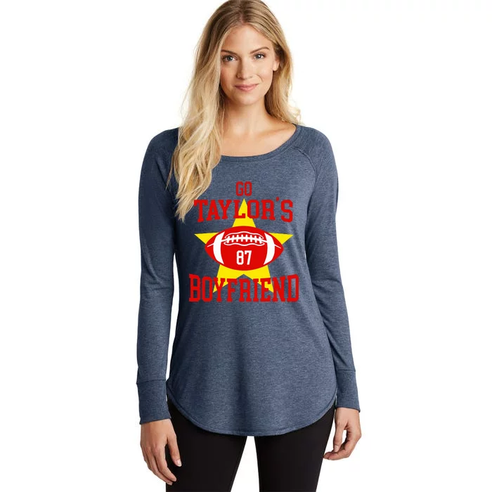 Go T.aylors Boyfriend Football Funny Go T.aylor's Boyfriend Women's Perfect Tri Tunic Long Sleeve Shirt