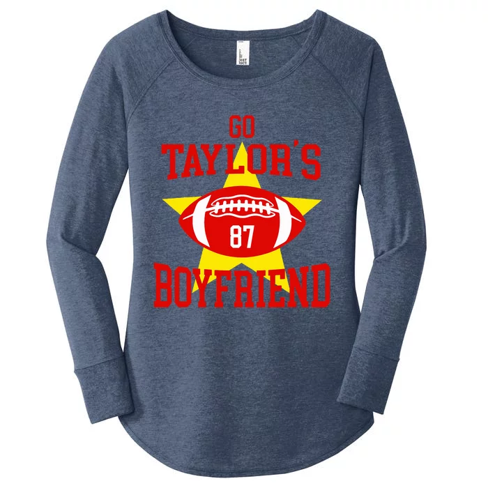 Go T.aylors Boyfriend Football Funny Go T.aylor's Boyfriend Women's Perfect Tri Tunic Long Sleeve Shirt