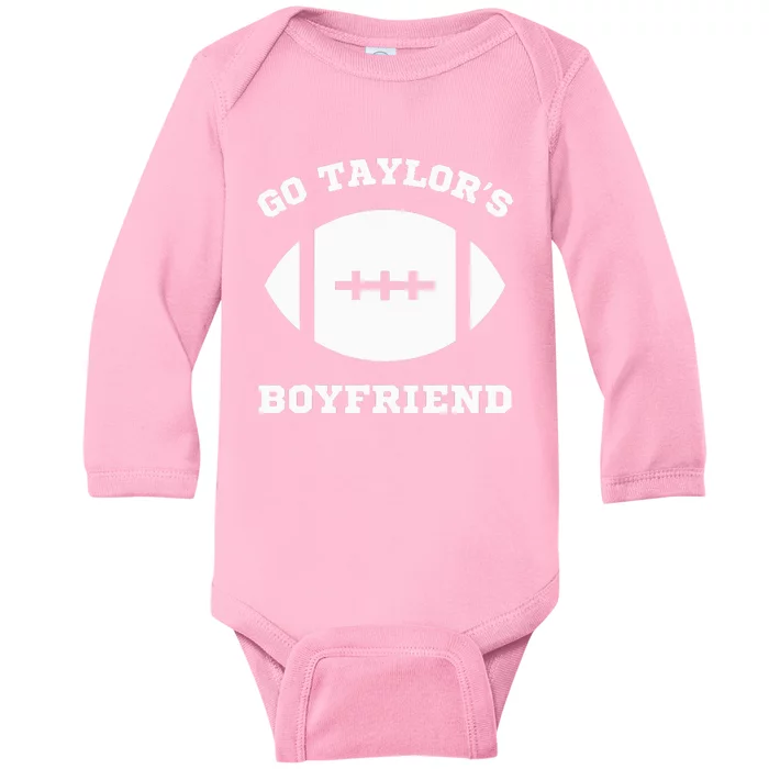 Go T.aylor's Boyfriend Football Red Baby Long Sleeve Bodysuit