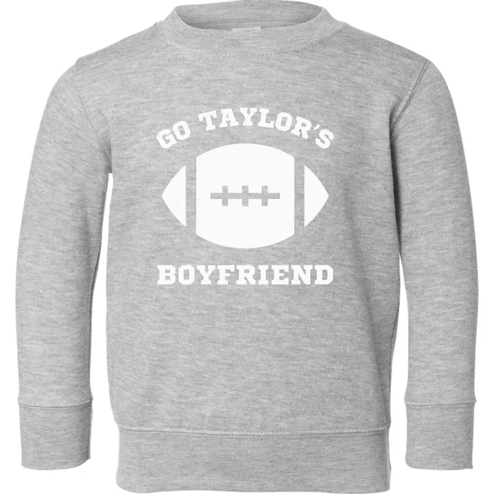 Go T.aylor's Boyfriend Football Red Toddler Sweatshirt