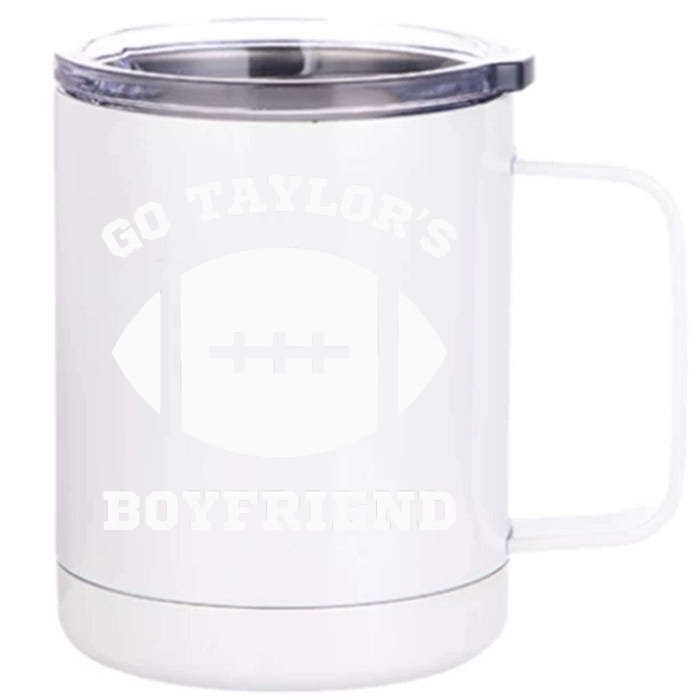 Go T.aylor's Boyfriend Football Red Front & Back 12oz Stainless Steel Tumbler Cup