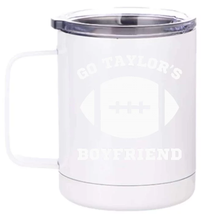 Go T.aylor's Boyfriend Football Red Front & Back 12oz Stainless Steel Tumbler Cup