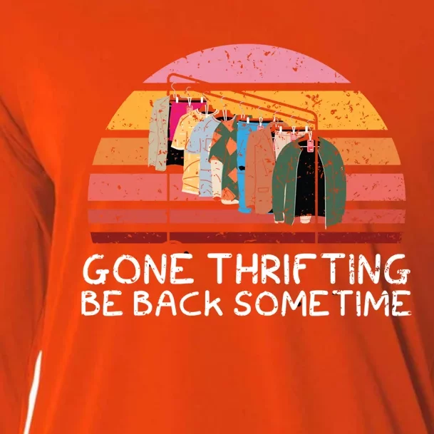 Gone Thrifting Be Back Sometime Bargain Hunting Cute Gift Cooling Performance Long Sleeve Crew