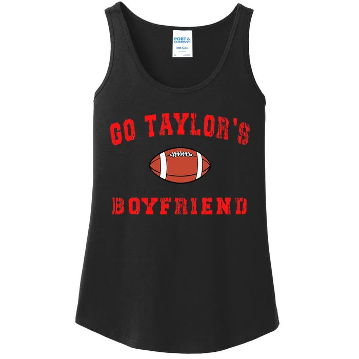 Go T.aylor's Boyfriend Football Lovers T.aylor Name Ladies Essential Tank