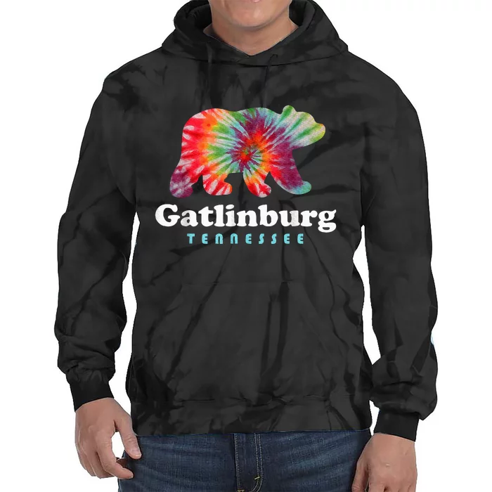 Gatlinburg Tennessee Bear Great Smoky Mountains Tie Dye Hoodie