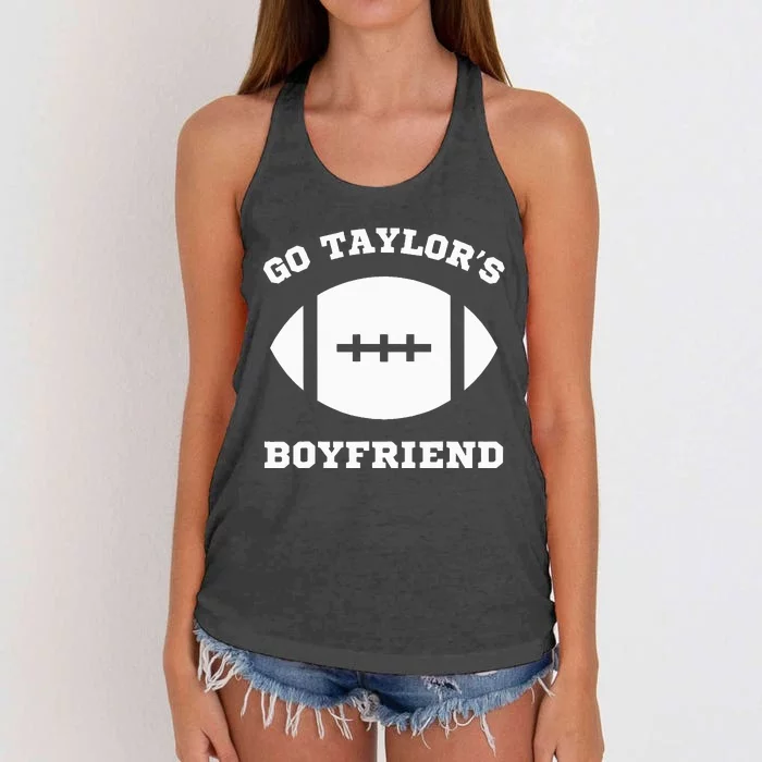 Go T.aylor's Boyfriend Football Red Women's Knotted Racerback Tank