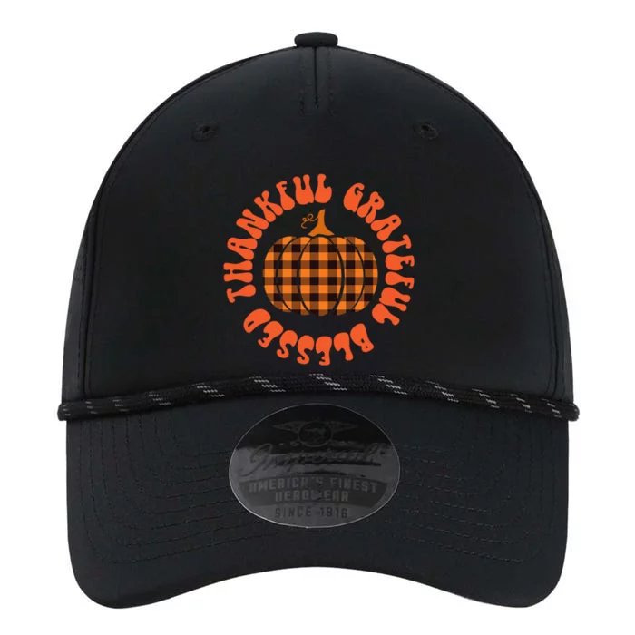 Grateful Thankful Blessed Plaid Pumpkin Thanksgiving Gift Performance The Dyno Cap