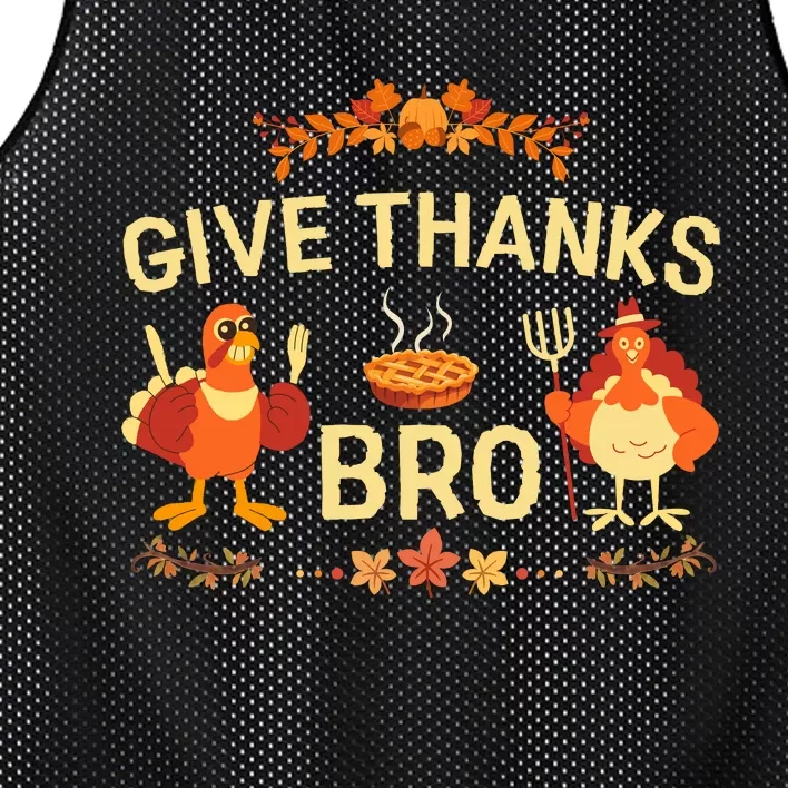 Give Thanks Bro Cute Turkey Thankful Thanksgiving Mesh Reversible Basketball Jersey Tank