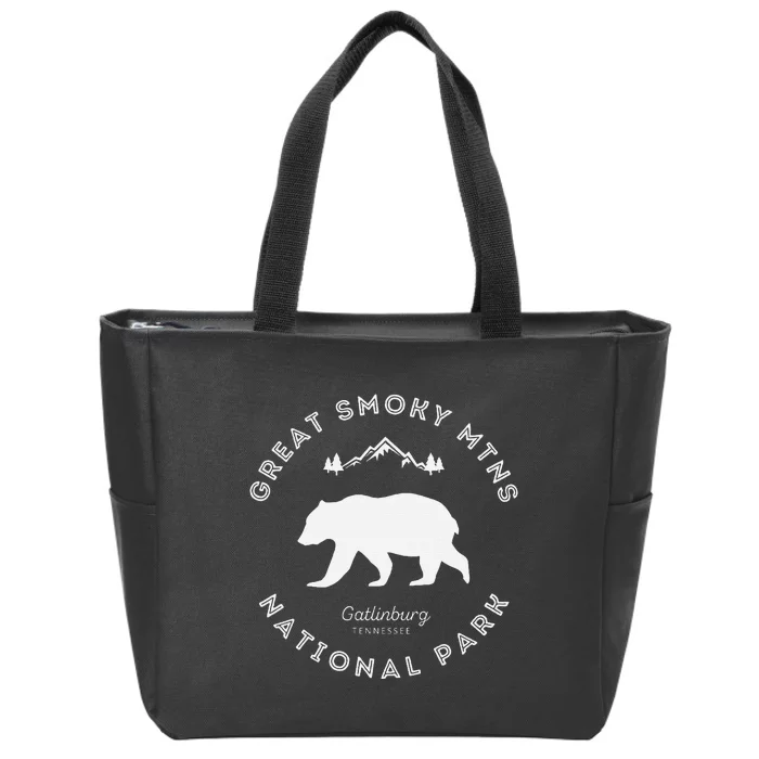 Gatlinburg Tn Bear Retro Great Smoky Mountains National Park Zip Tote Bag