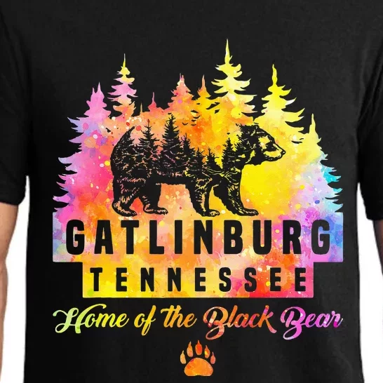 Gatlinburg Tennessee Bear Great Smoky Mountains Tie Dye Pajama Set