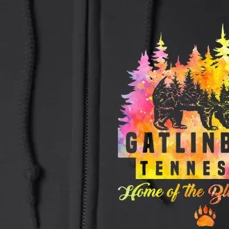 Gatlinburg Tennessee Bear Great Smoky Mountains Tie Dye Full Zip Hoodie