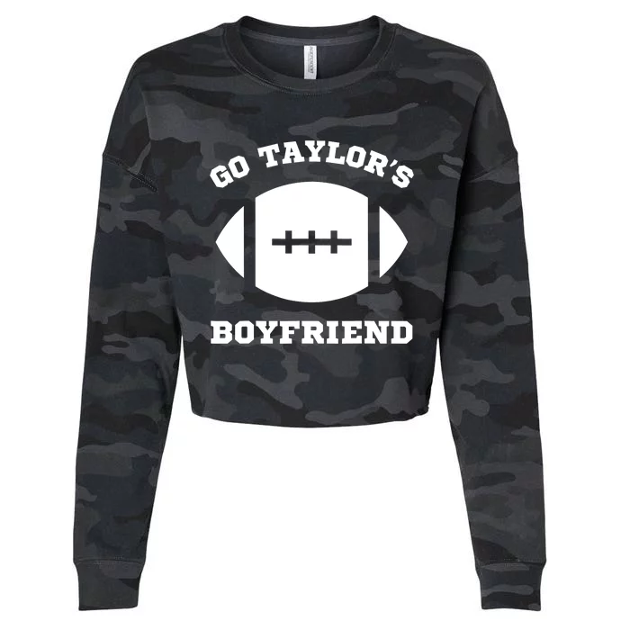 Go Taylor_s Boyfriend Football Red Cropped Pullover Crew