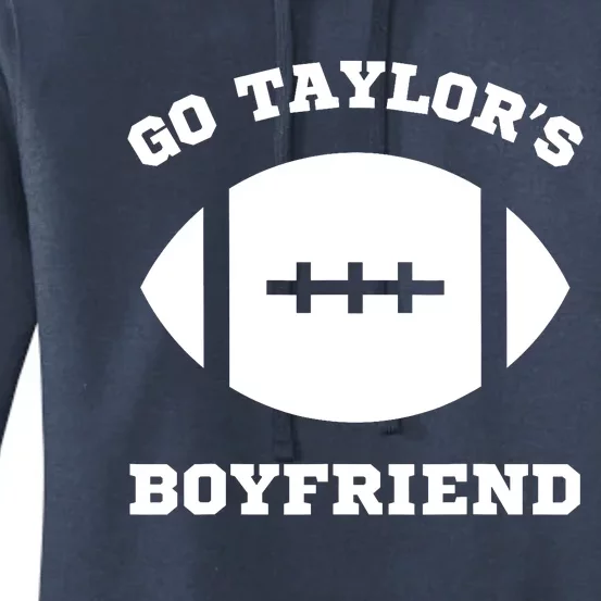 Go Taylor_s Boyfriend Football Red Women's Pullover Hoodie