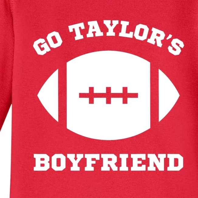 Go Taylor_s Boyfriend Football Red Baby Long Sleeve Bodysuit