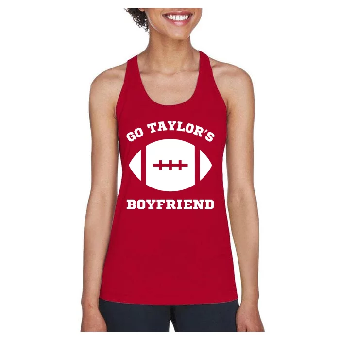 Go Taylor_s Boyfriend Football Red Women's Racerback Tank