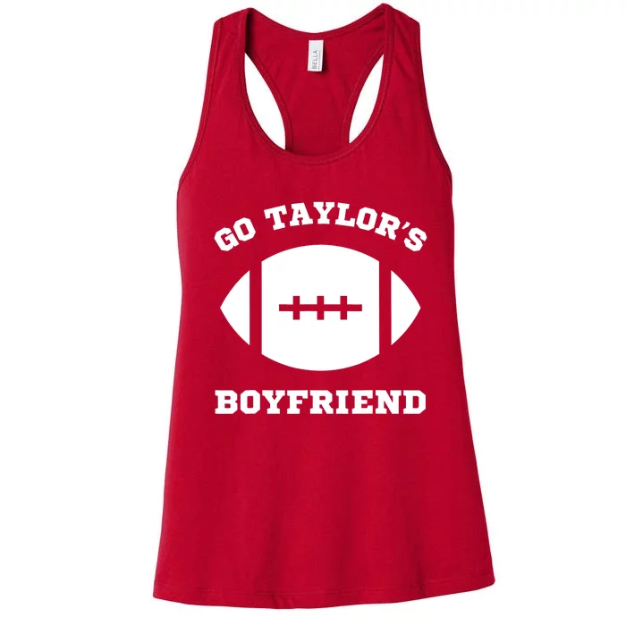 Go Taylor_s Boyfriend Football Red Women's Racerback Tank