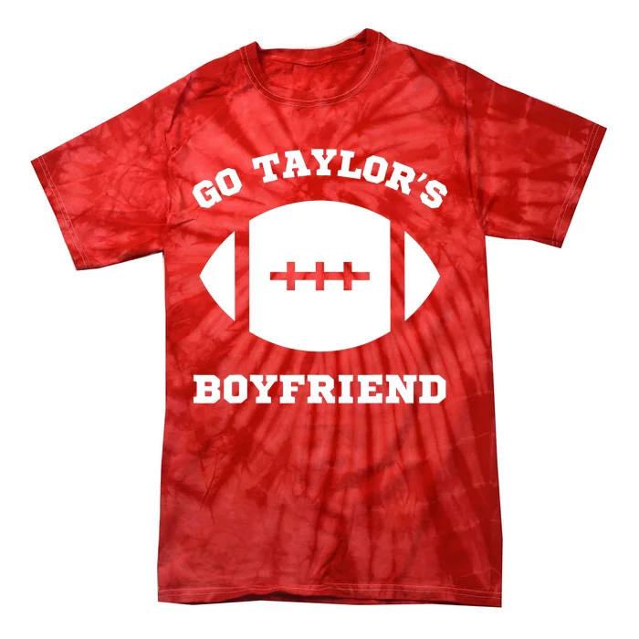 Go Taylor_s Boyfriend Football Red Tie-Dye T-Shirt