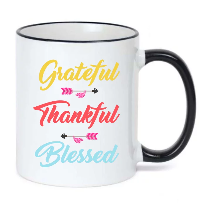 Grateful Thankful Blessed Black Color Changing Mug