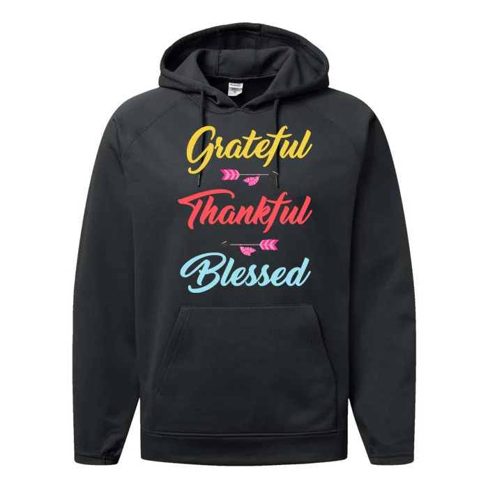 Grateful Thankful Blessed Performance Fleece Hoodie