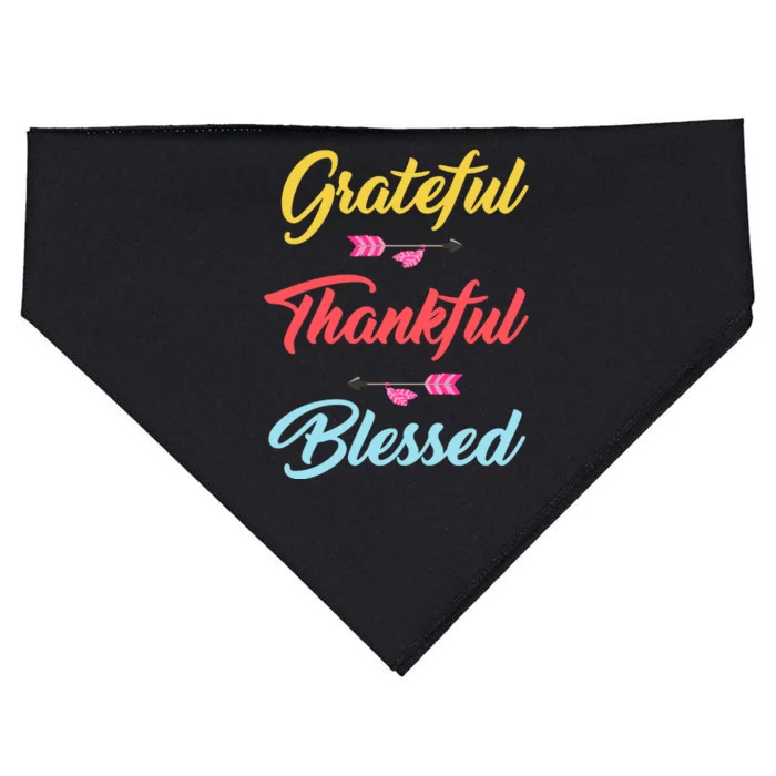 Grateful Thankful Blessed USA-Made Doggie Bandana