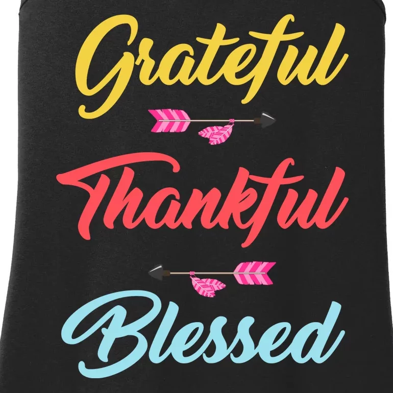 Grateful Thankful Blessed Ladies Essential Tank