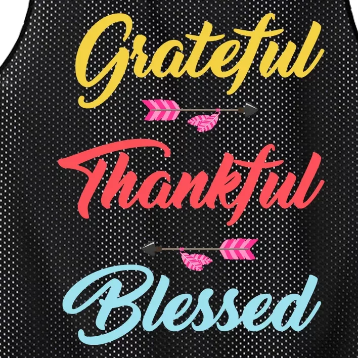 Grateful Thankful Blessed Mesh Reversible Basketball Jersey Tank