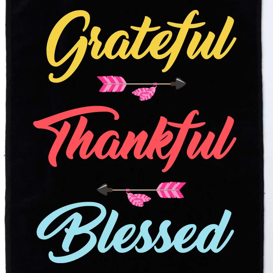 Grateful Thankful Blessed Platinum Collection Golf Towel