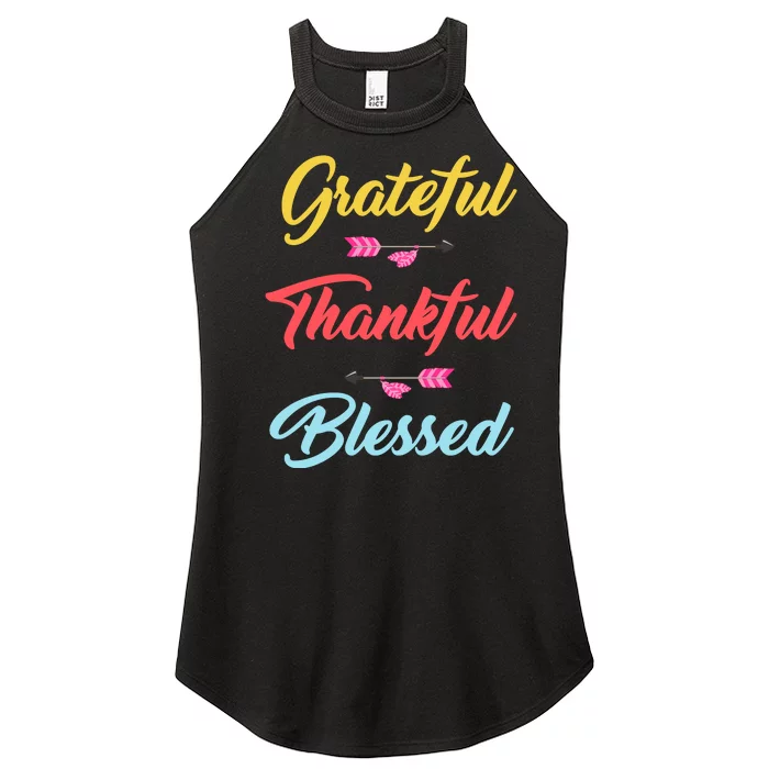 Grateful Thankful Blessed Women’s Perfect Tri Rocker Tank