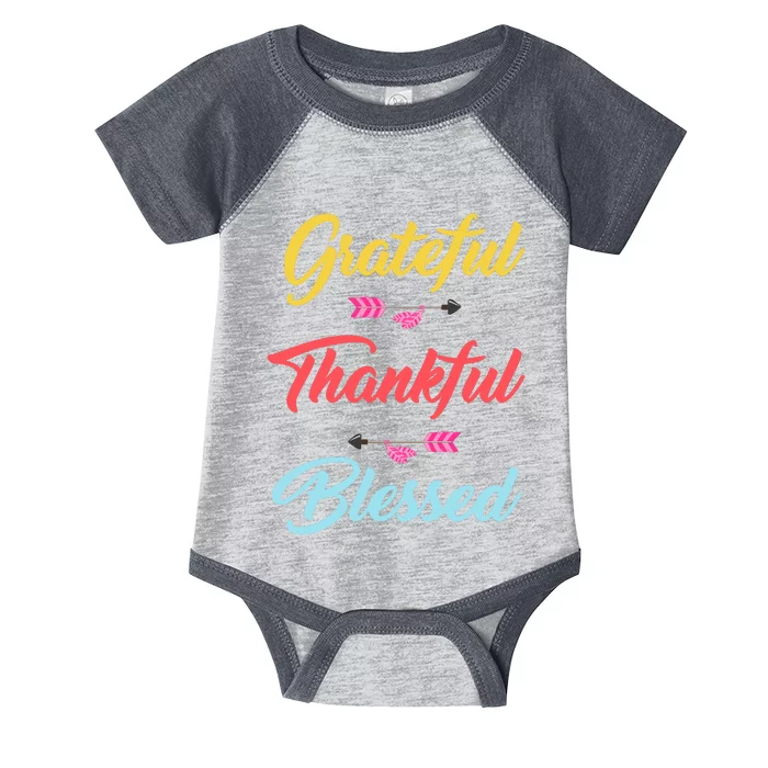 Grateful Thankful Blessed Infant Baby Jersey Bodysuit