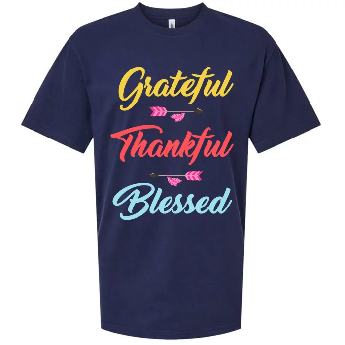 Grateful Thankful Blessed Sueded Cloud Jersey T-Shirt