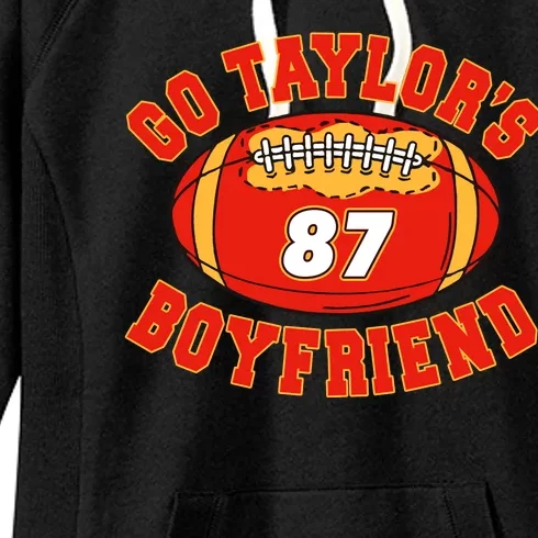 Go TaylorS Boyfriend I Just Here For Kelce Women's Fleece Hoodie