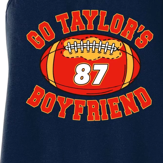 Go TaylorS Boyfriend I Just Here For Kelce Women's Racerback Tank