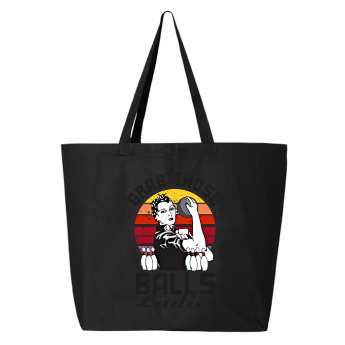 Grab Those Balls Ladies Bowling Retro Fun Bowling Cool Gift 25L Jumbo Tote