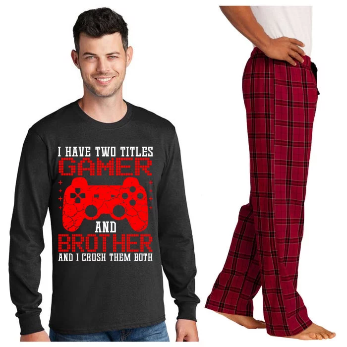 Gamers Tee Birthday Gift Ideas Funny Retro Gaming Brother Gift Long Sleeve Pajama Set