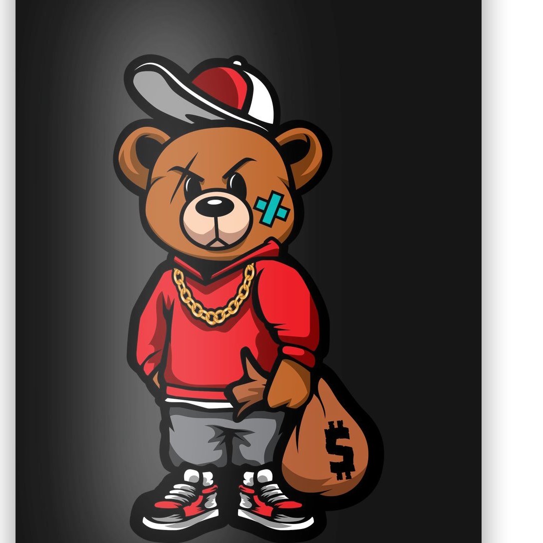 Teddy Bear Svg, Gangster Bear Svg T-shirt Design, Printable Digital ...