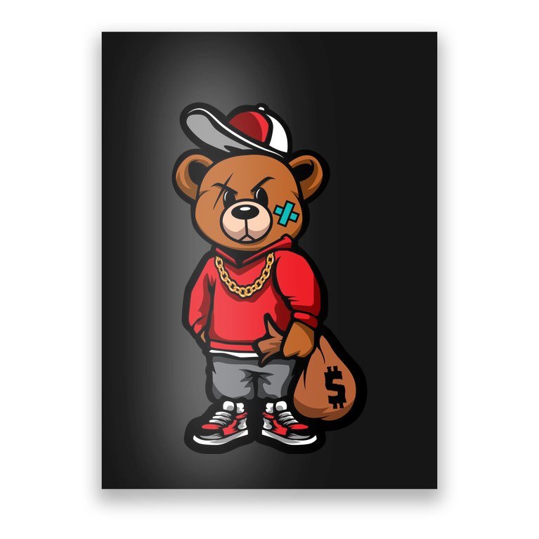 Gangster Teddy Bear Money Bags Good Chain Necklace Sneaker Poster ...