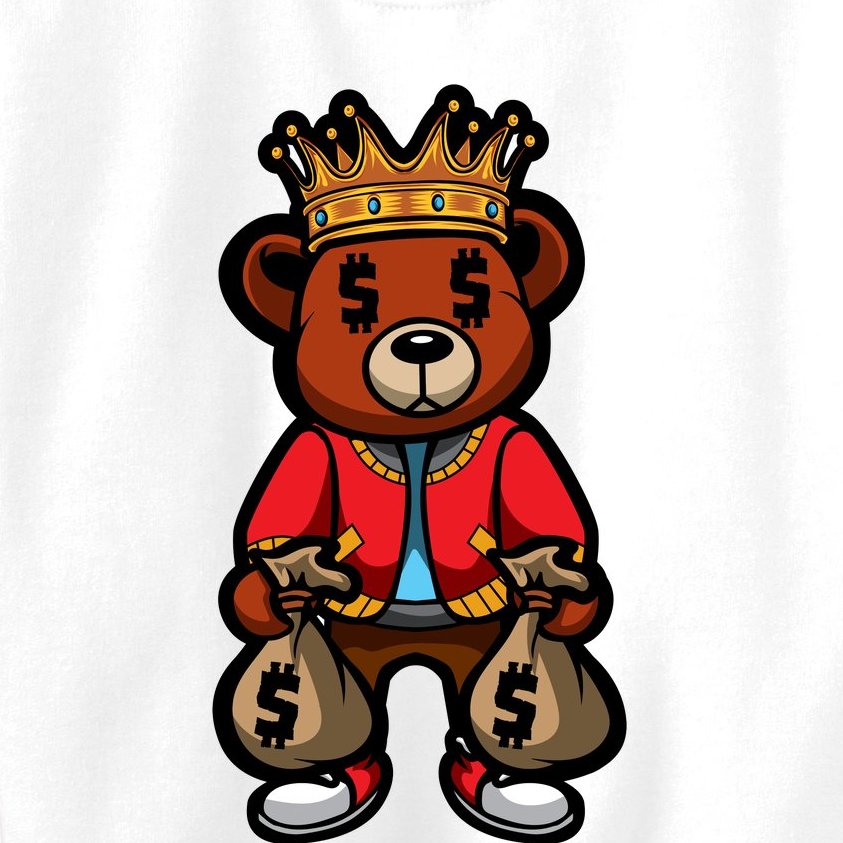 Gangster Teddy Bear King Money Bag Rich Savage Hip Hop Rap Rapper Cartoon  Kids Sweatshirt | TeeShirtPalace