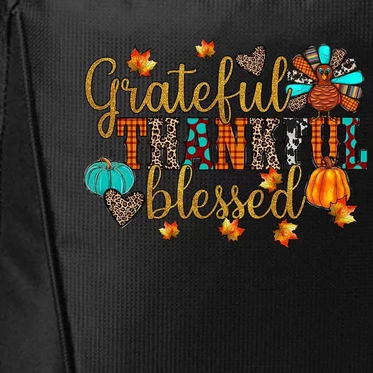 Grateful Thankful Blessed Thanksgiving City Backpack