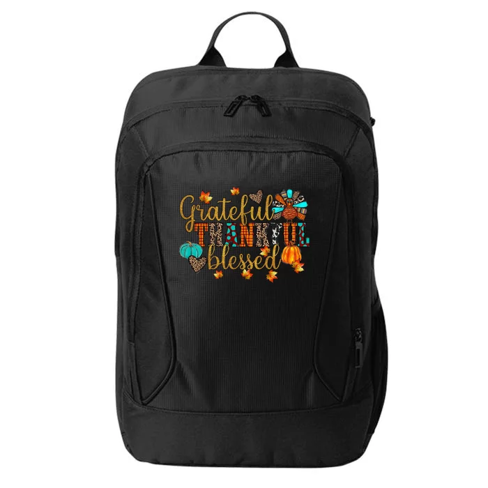 Grateful Thankful Blessed Thanksgiving City Backpack