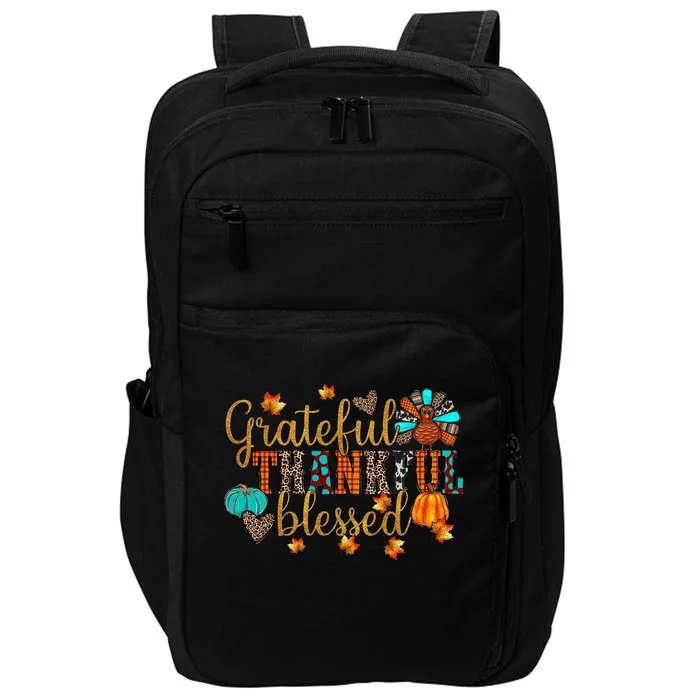 Grateful Thankful Blessed Thanksgiving Impact Tech Backpack