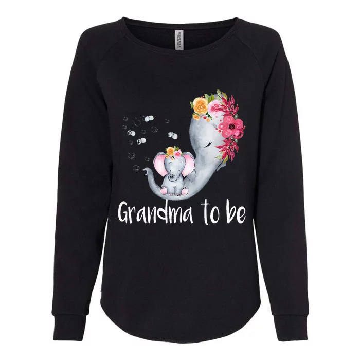 Grandma To Be Elephant Baby Shower For Floral Womens California Wash Sweatshirt