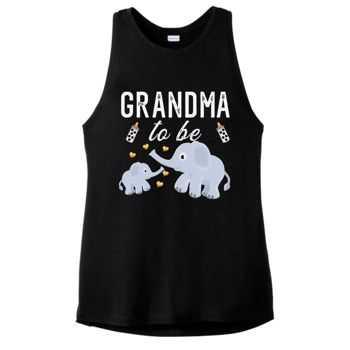 Grandma To Be Elephant Baby Shower Grandma Cute Ladies Tri-Blend Wicking Tank