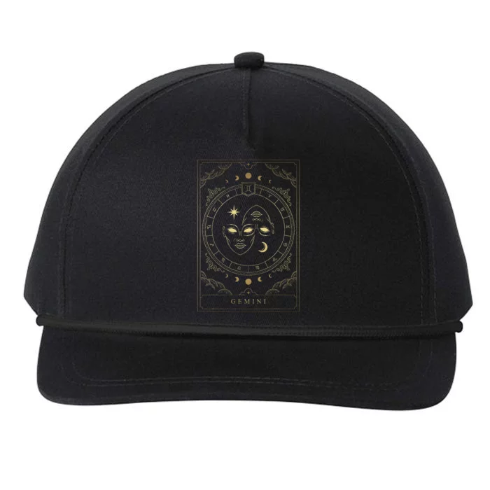 Gemini Tarot Card Zodiac Snapback Five-Panel Rope Hat