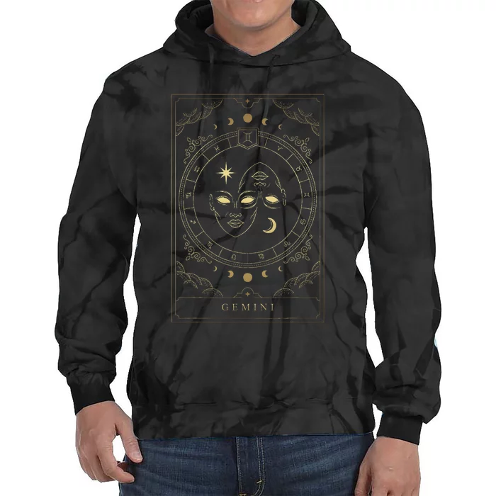 Gemini Tarot Card Zodiac Tie Dye Hoodie