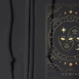 Gemini Tarot Card Zodiac Full Zip Hoodie