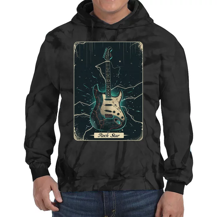 Guitar Tarot Card Musician Design Tie Dye Hoodie